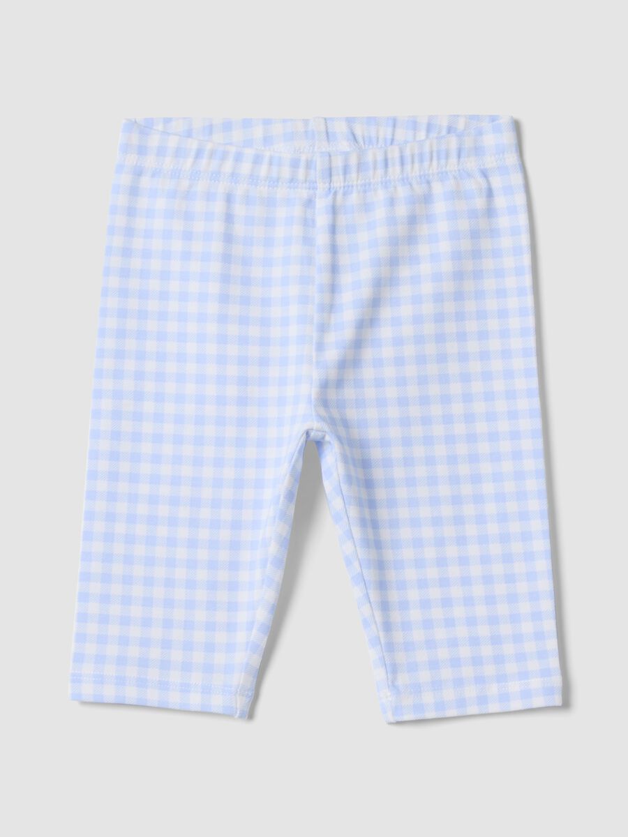Girls&rsquo; multicolour checked slim-fit leggings in stretch cotton_0