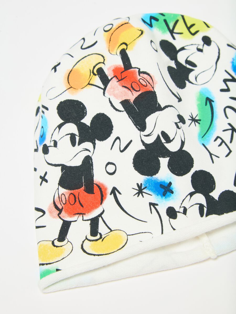 Organic cotton hat with Mickey Mouse print_1
