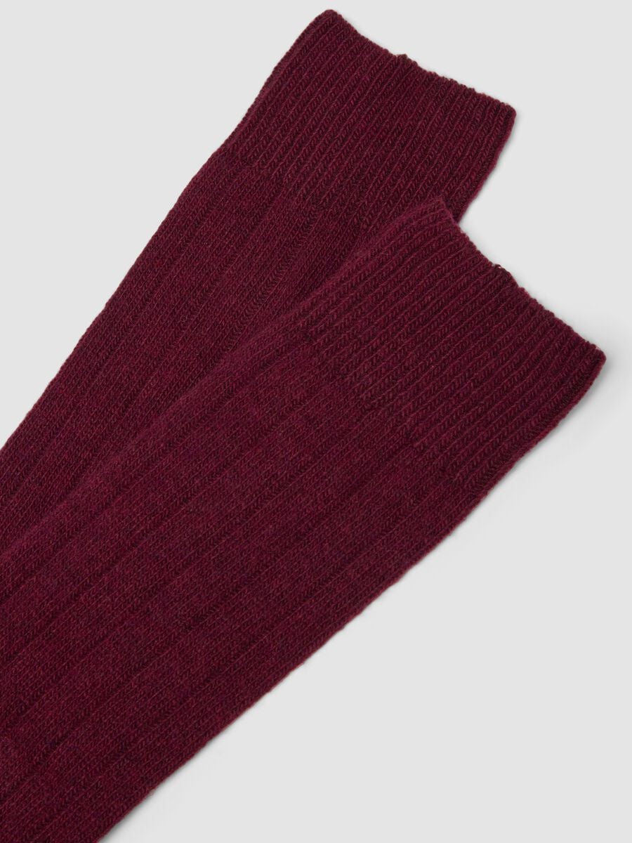 Calze midi rosse in lana, viscosa e cashmere elasticizzati_2