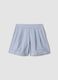 Sky-blue striped pure cotton shorts_4