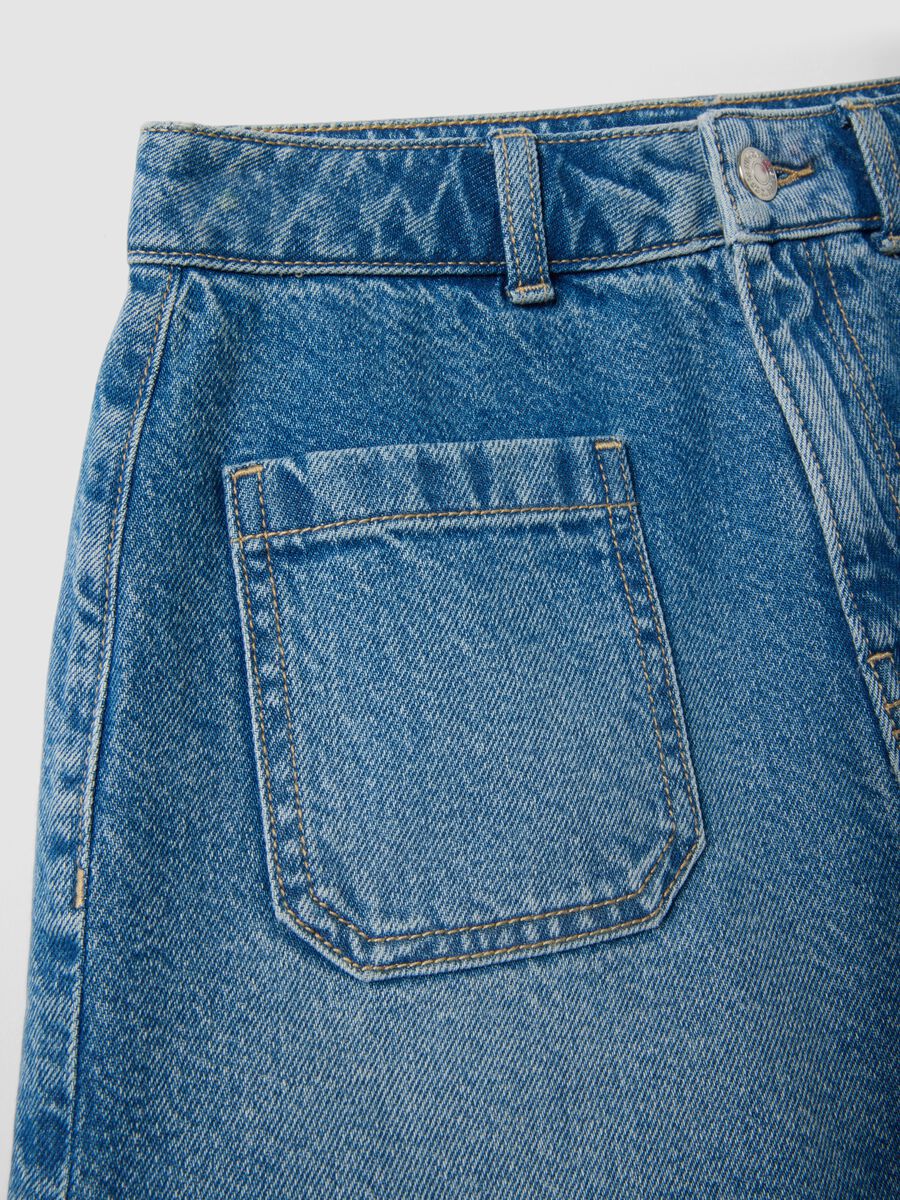 Blaue Denim-Shorts aus reiner Baumwolle_5