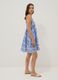 Blue pure cotton slip dress with all-over print_0
