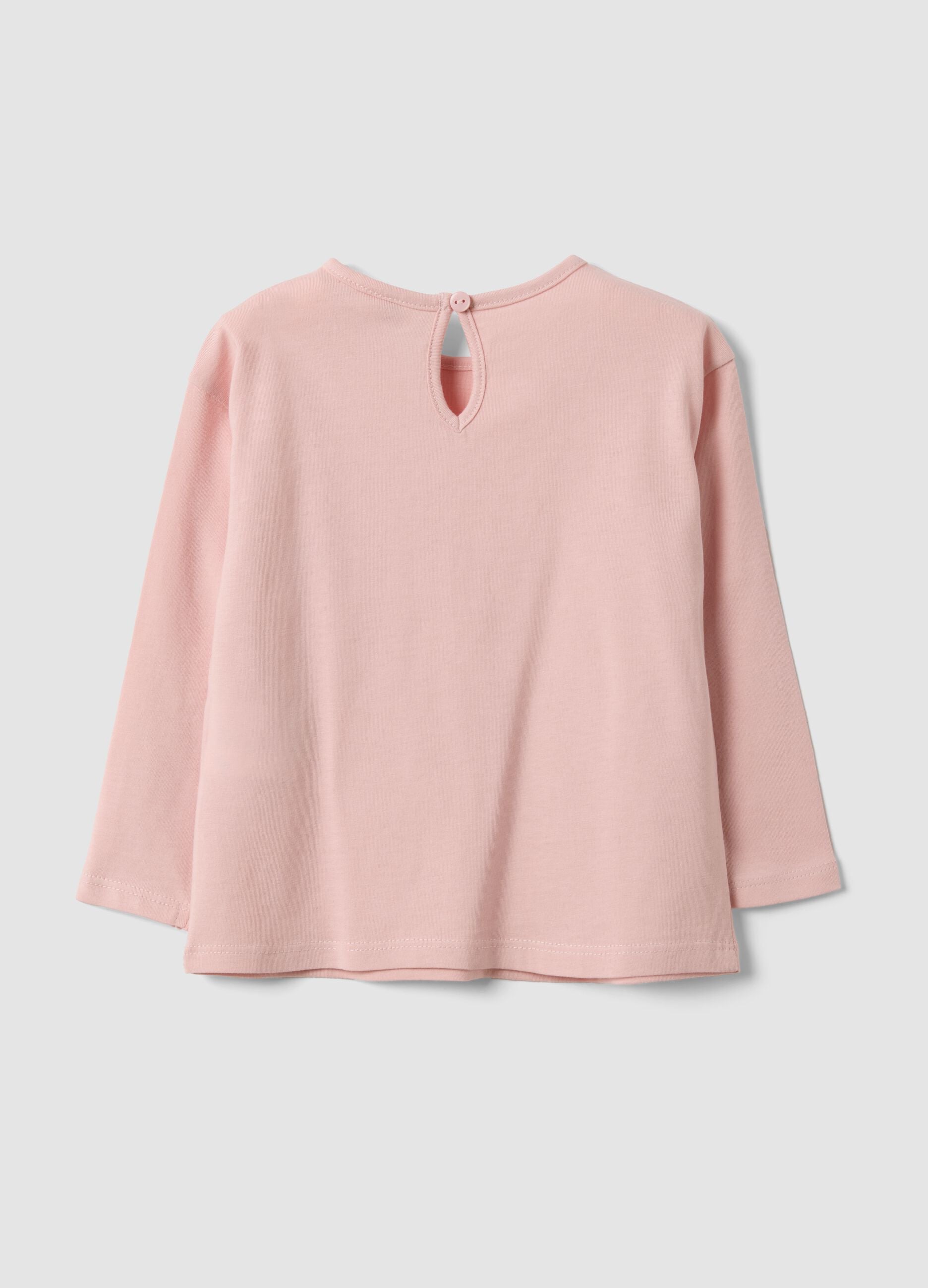 Rosa T-Shirt aus Bio-Baumwolle mit Leopardenprint f&uuml;r Baby-M&auml;dchen