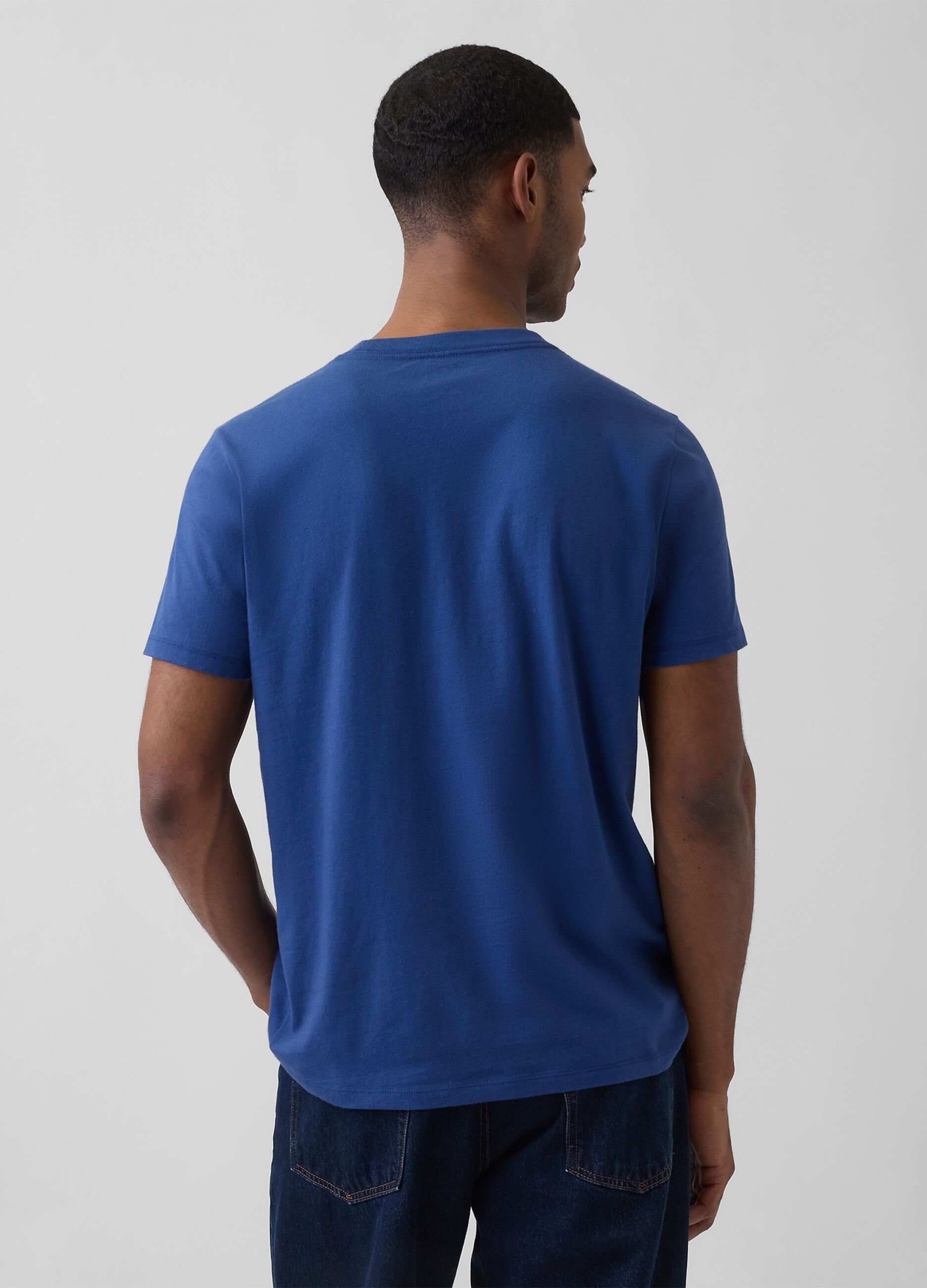 Short-sleeve pure cotton logo T-shirt