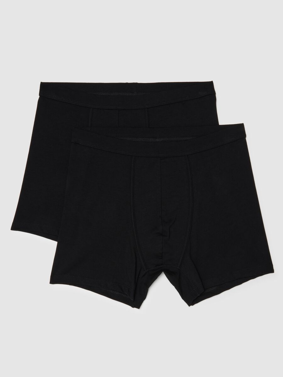 Twin-pack black cotton stretch boxer shorts regular fit_4