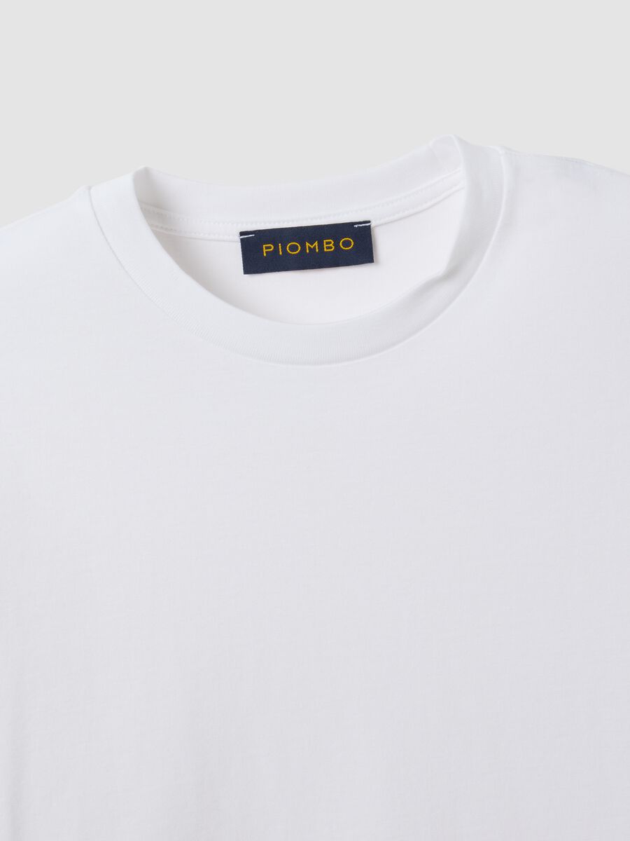White pure-cotton crew-neck T-shirt in a regular fit_2