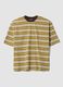 Brown striped pure cotton boxy-fit T-shirt_0