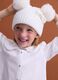 Gorro branco em malha canelada com la&ccedil;o e pompons_1