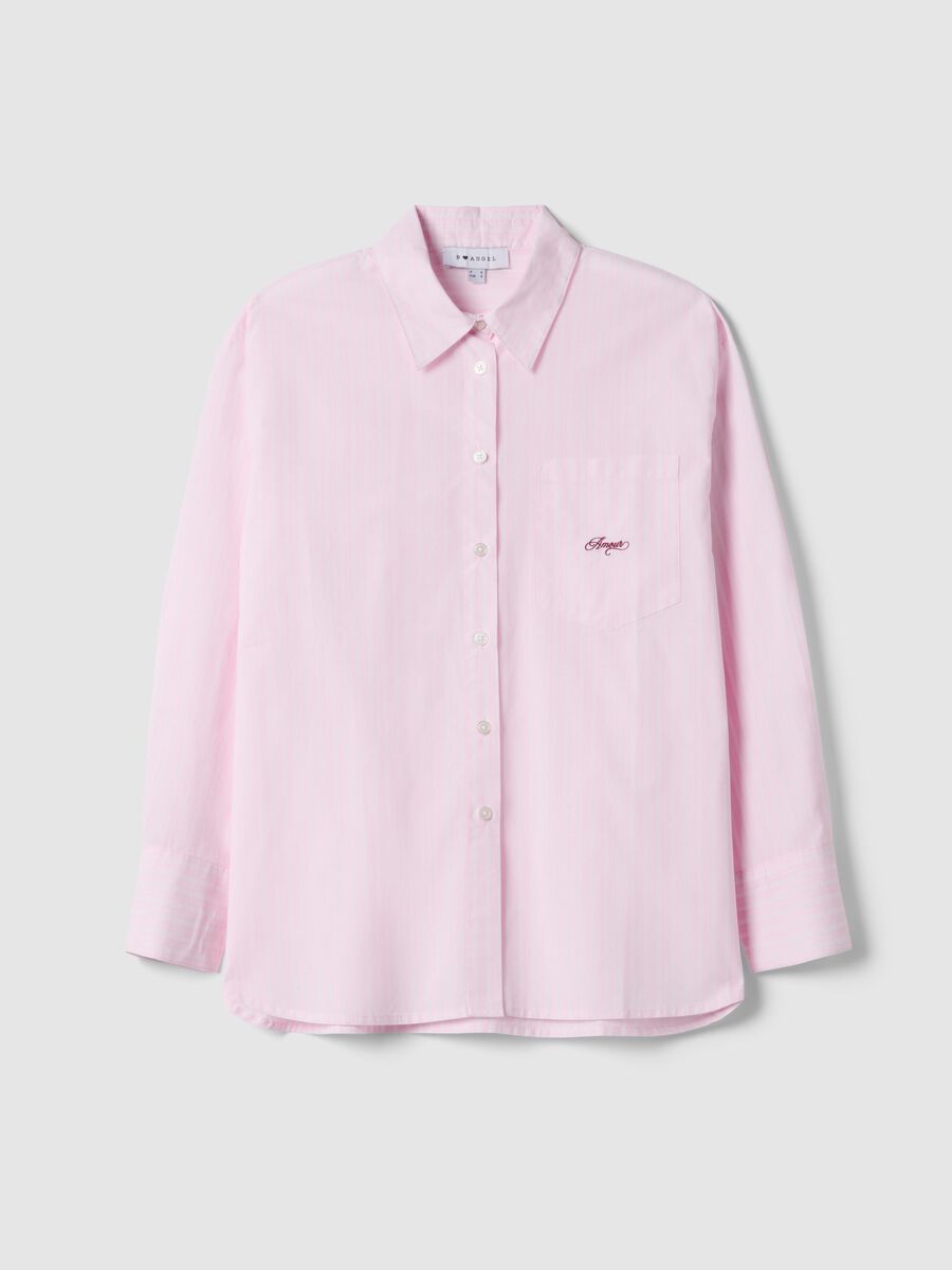 Pink striped pure cotton regular fit shirt_4