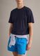 Short de bain bleu avec taille &eacute;lastiqu&eacute;e et cordon de serrage contrast&eacute;_2