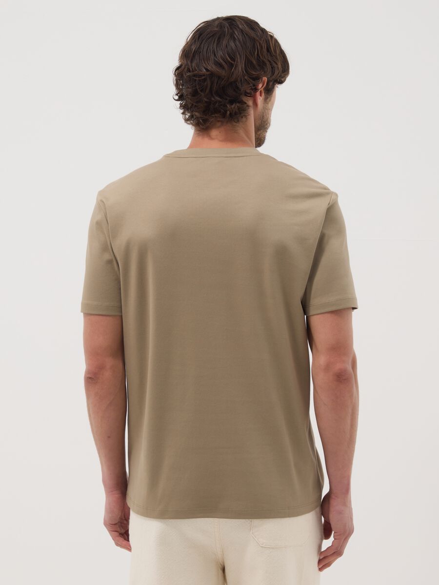 Beige pure cotton T-shirt_4