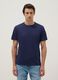 Blue short sleeve pure cotton t-shirt regular fit_0