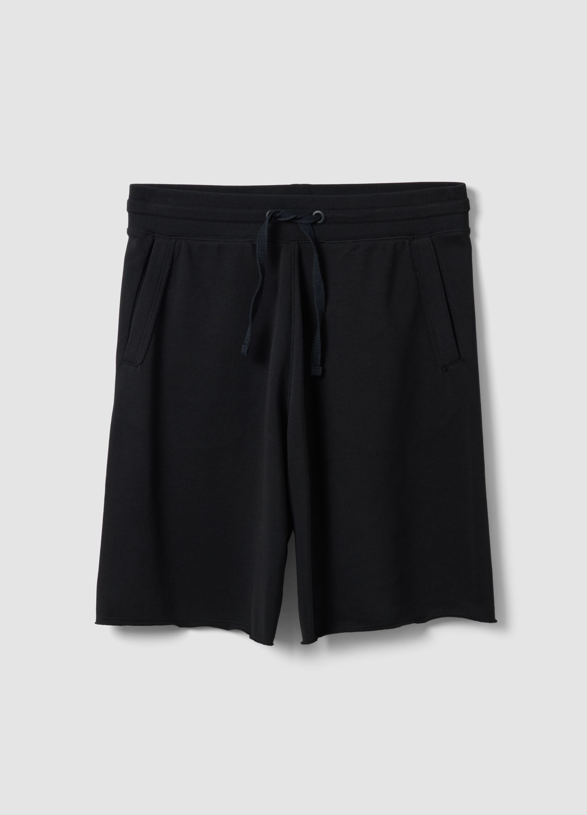 Black relaxed-fit cotton-blend shorts
