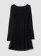 Schwarzes Kleid aus Stretchmaterial mit Rundhalsausschnitt_2