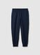 Joggers bleus en m&eacute;lange de coton, coupe regular_4