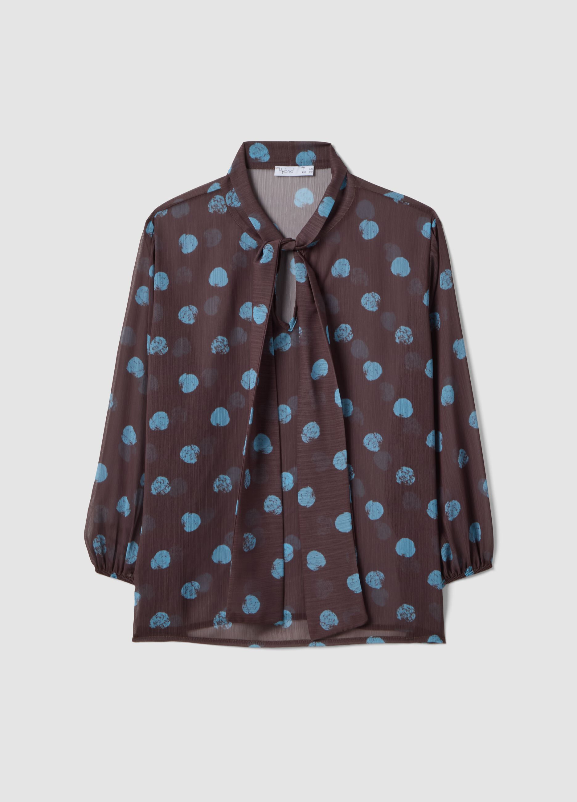 Multicolour long sleeve polka dot blouse regular fit