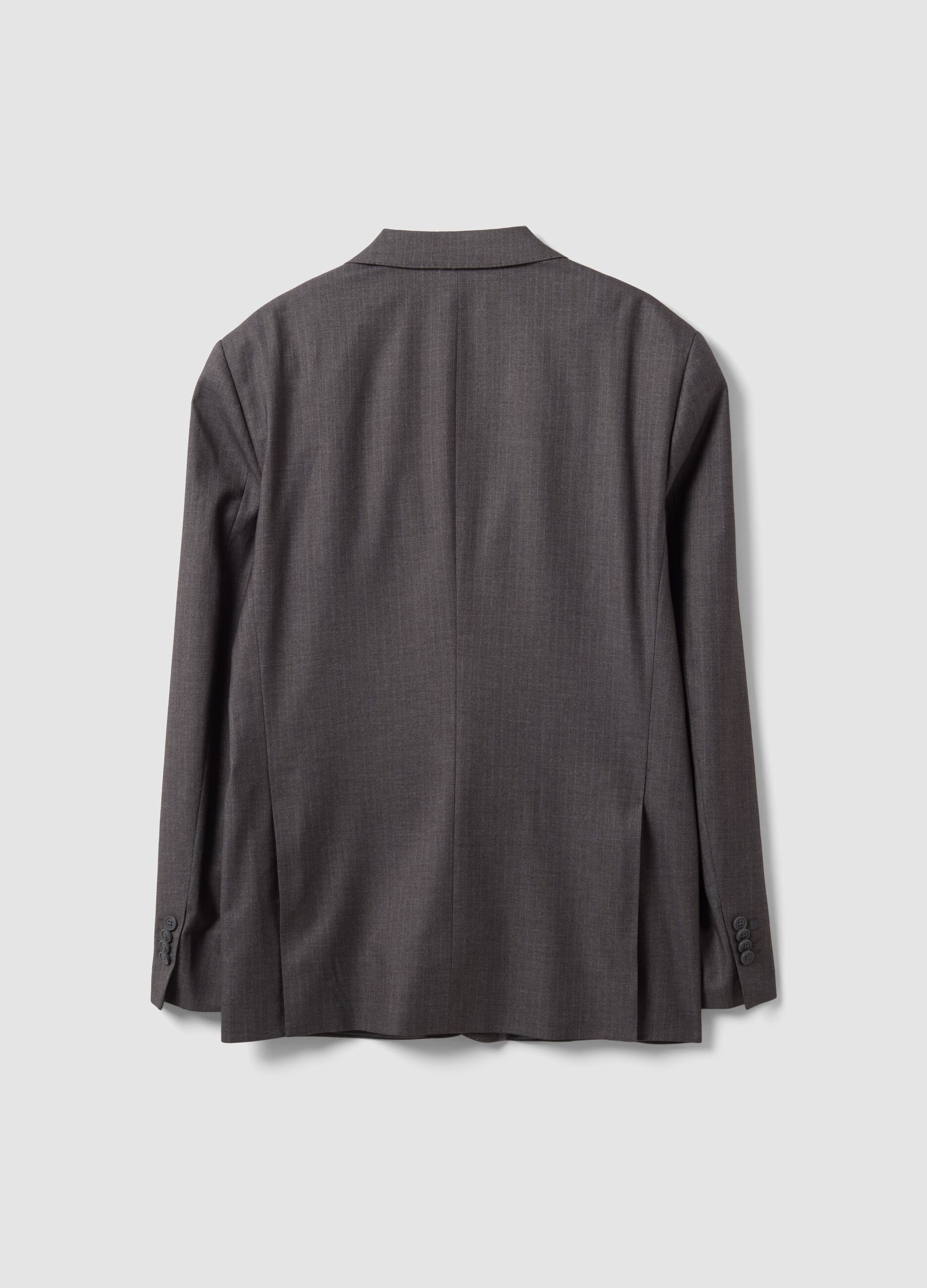 Abito completo grigio in viscosa elasticizzata con rever classico