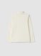 T-shirt bianca a dolcevita in puro cotone organico_1