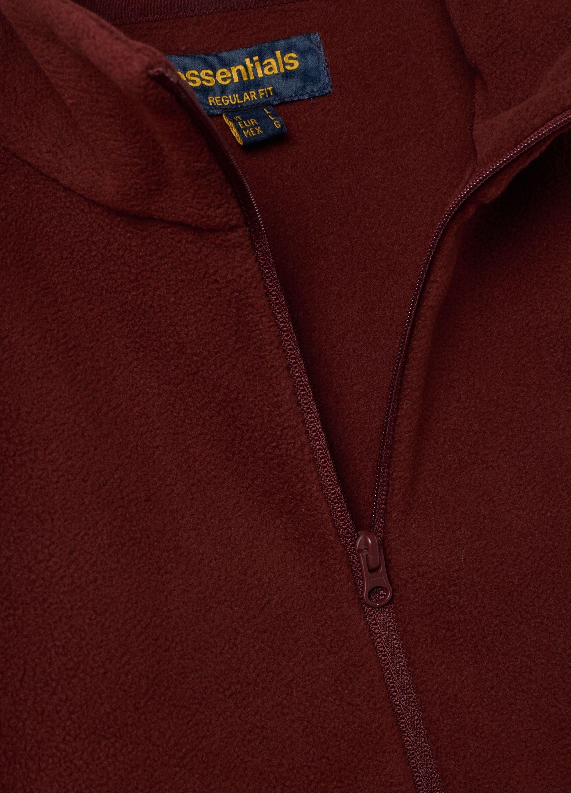 Red regular-fit half-zip fleece sweatshirt