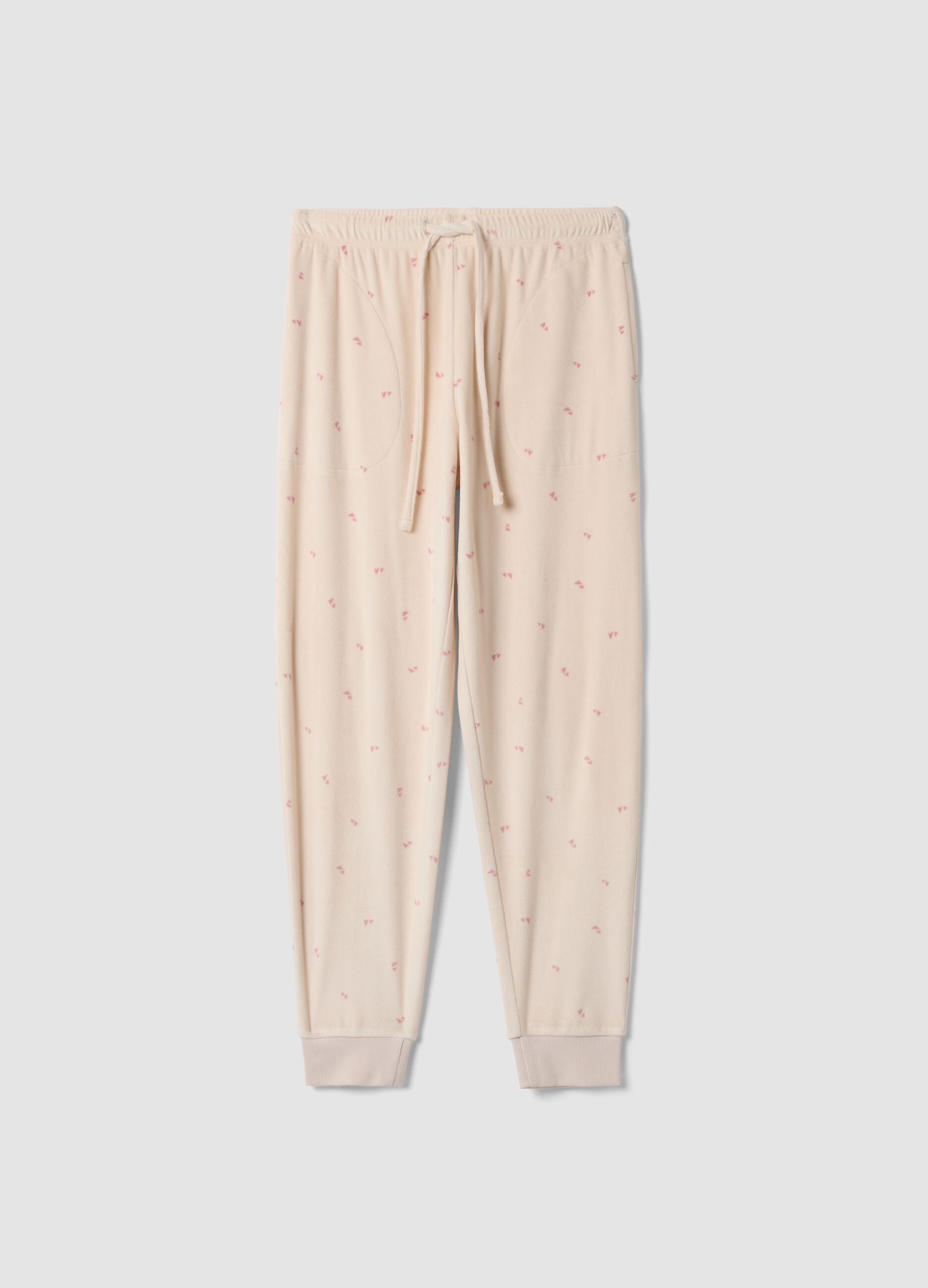 Beige Pyjamahose aus Stretchstoff