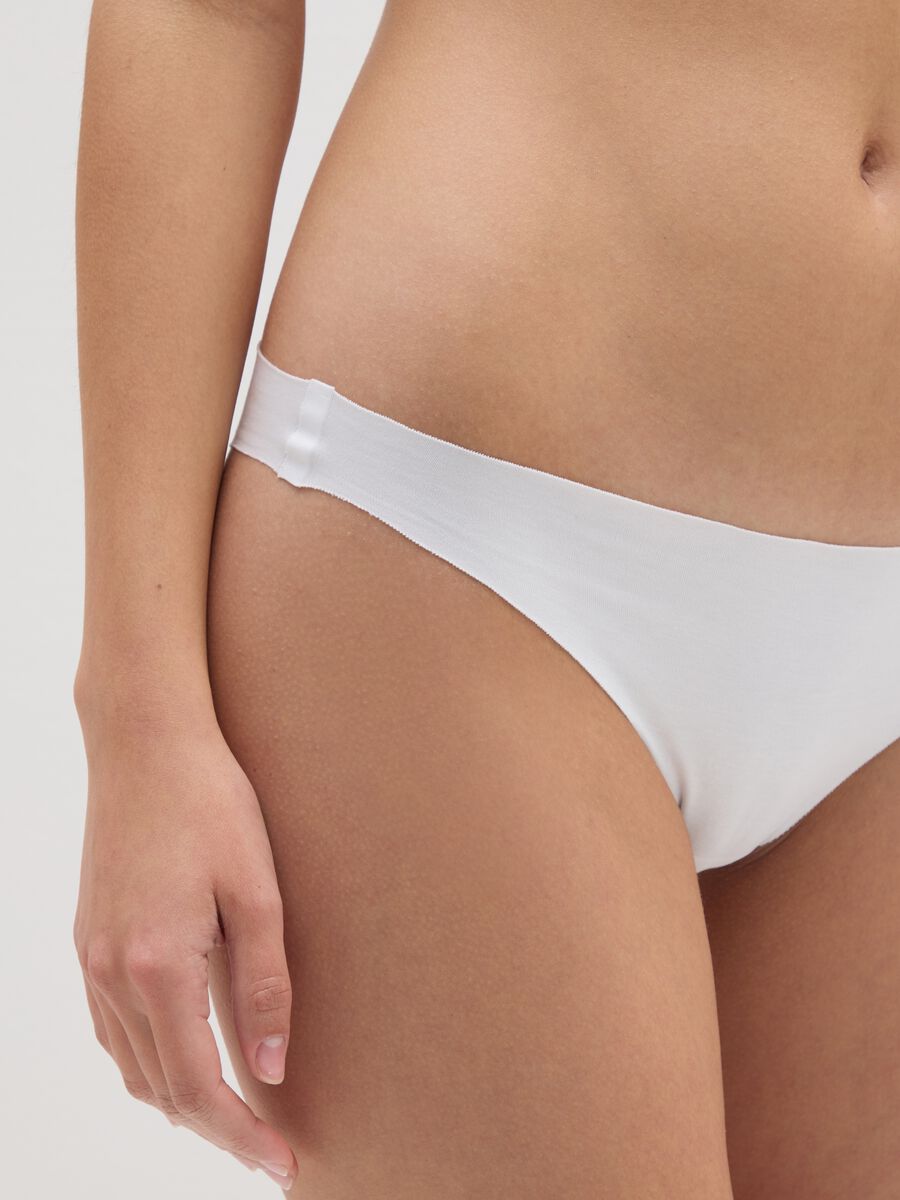 White Cotton Brazilian Briefs Regular Fit_3