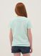 T-shirt azul para menina de algod&atilde;o puro com ajuste regular e frase_1