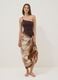 Brown pure cotton pareo with tropical print_1