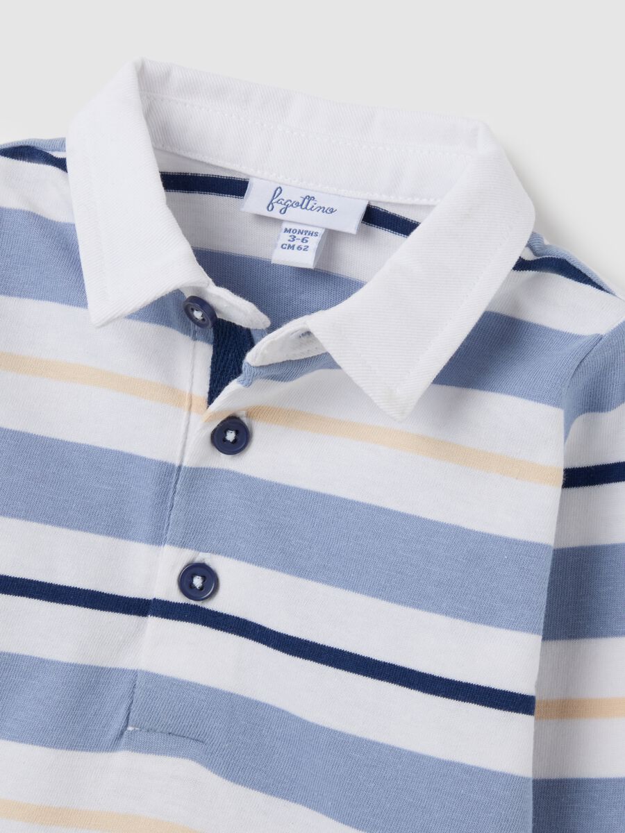 Baby Polo in Pure Cotton with Multicolor Stripes Regular Fit_2