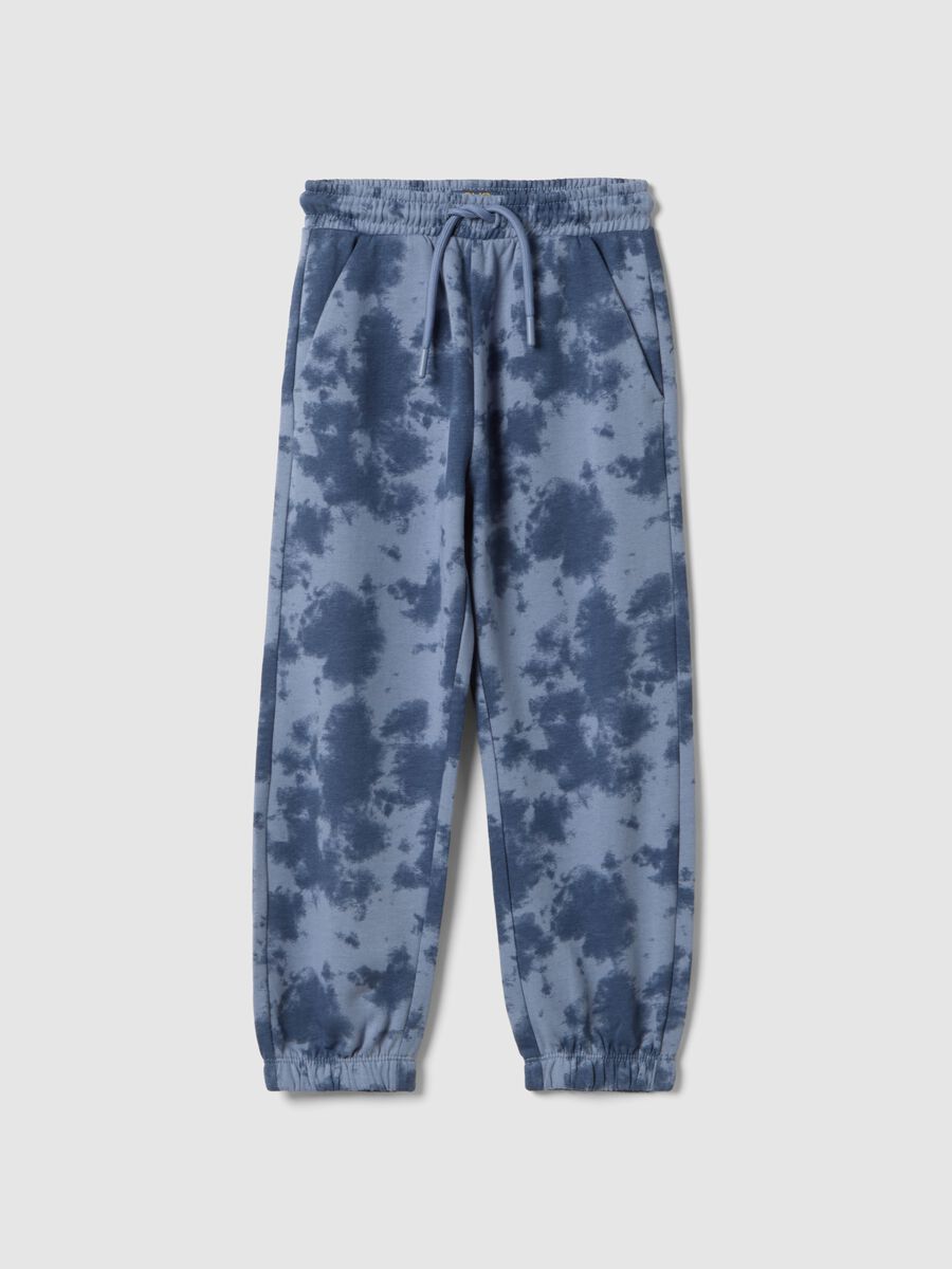 Pantaloni in puro cotone multicolor TieDye da bambino regular fit_0
