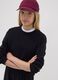 Schwarzes Sweatshirt aus Bio-Baumwoll- und Viskosemix mit Rippkragen_0