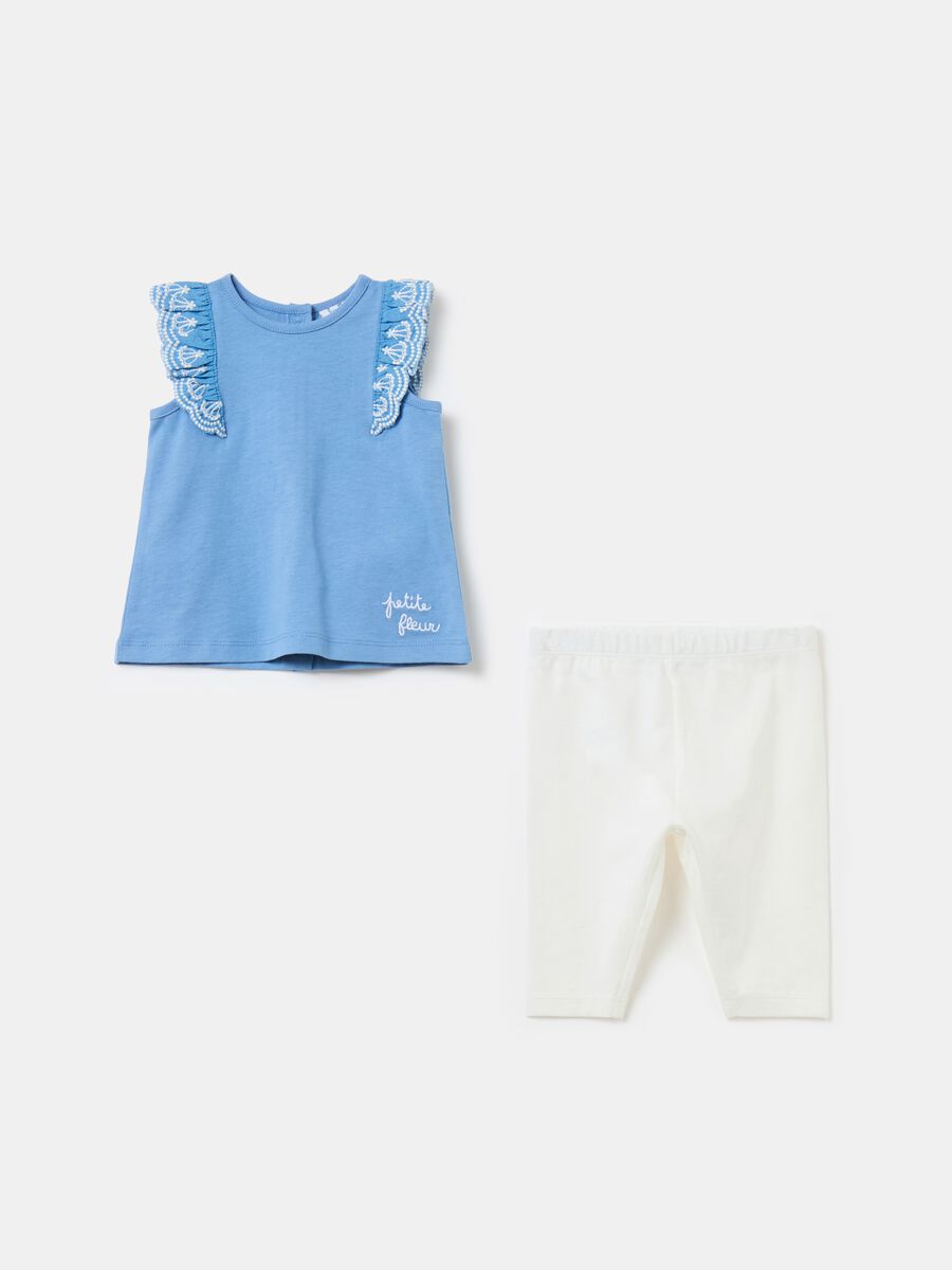 Cotton jogging set with embroidery_0
