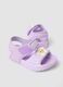 Purple sandals with Velcro fastening and appliqu&eacute; flower_1