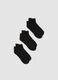 3-pack of black ankle sports socks in organic cotton blend_0