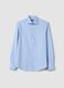 Light blue pure cotton twill shirt, regular fit_4