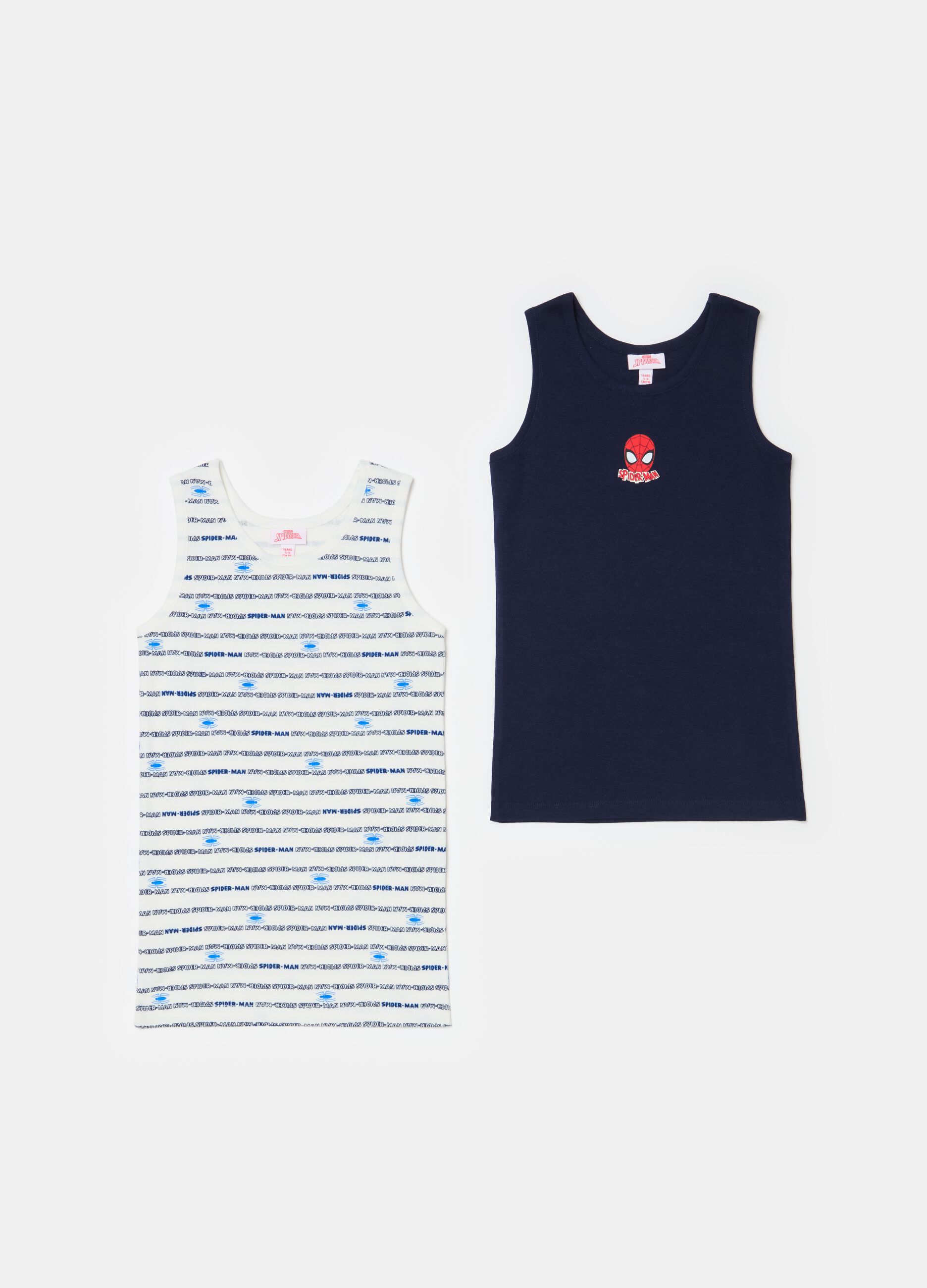 Two-pack Spider-Man racerback vests in organic cotton