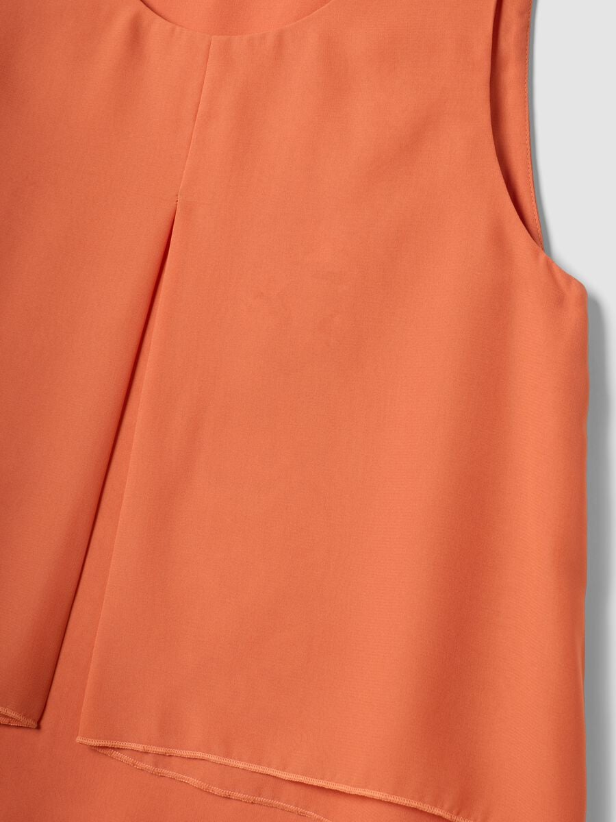 Orange Sleeveless Maternity Blouse_5