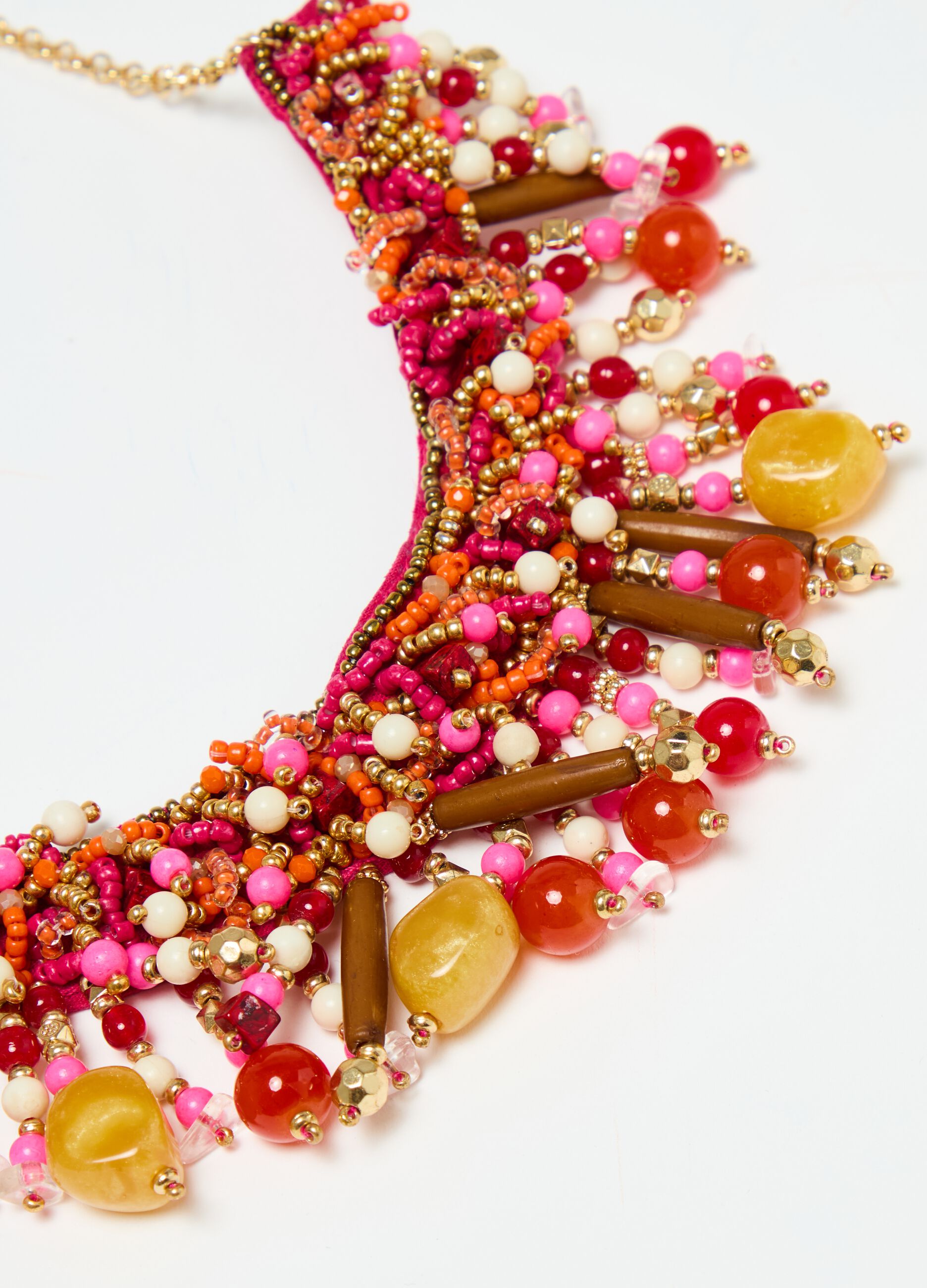 Positano summer necklaces with fringing with beads