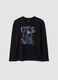 Black organic cotton T-shirt with "Let's get drip" slogan for boys_3