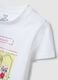 T-shirt branca de puro algod&atilde;o regular fit com estampado para meninas_2