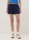 Blue cotton-blend shorts with elasticated waistband_1