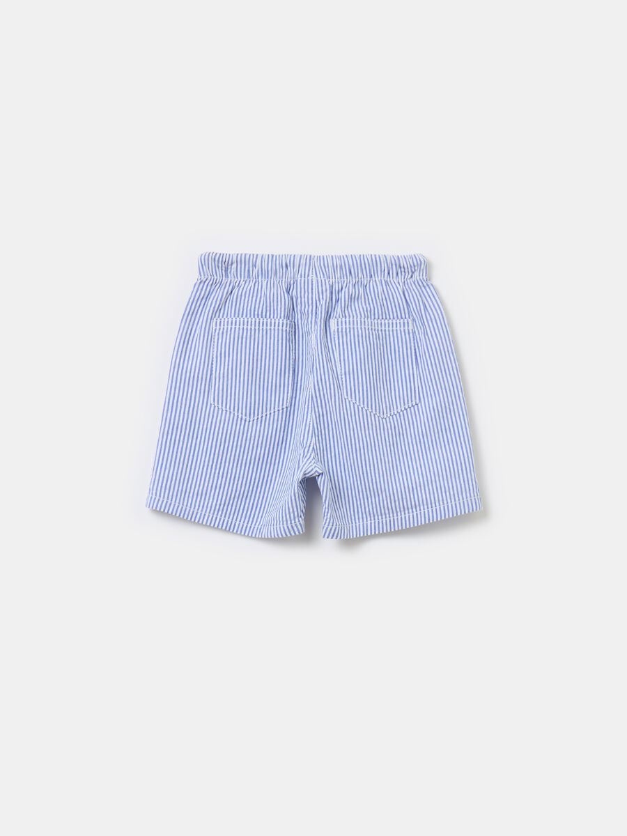 Shorts de rayas de algodón con cordón_1