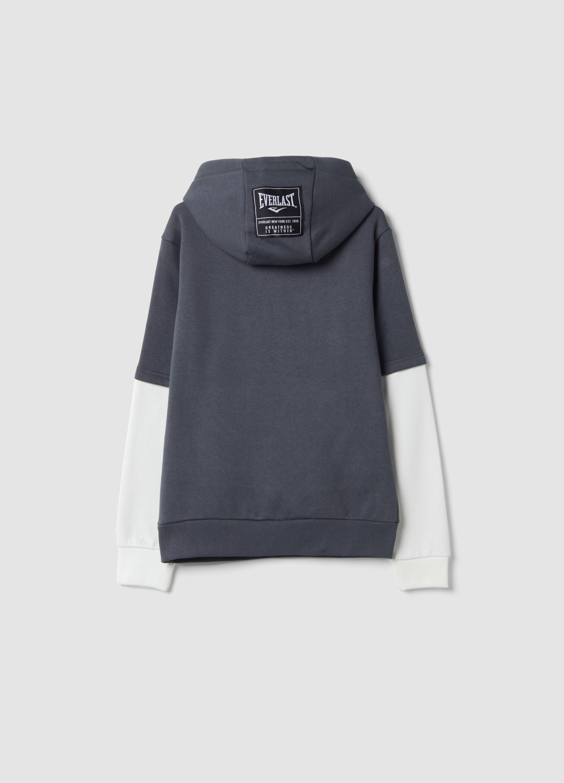 Blaue Hoodie aus Baumwollmischung mit Kapuze und K&auml;ngurutasche