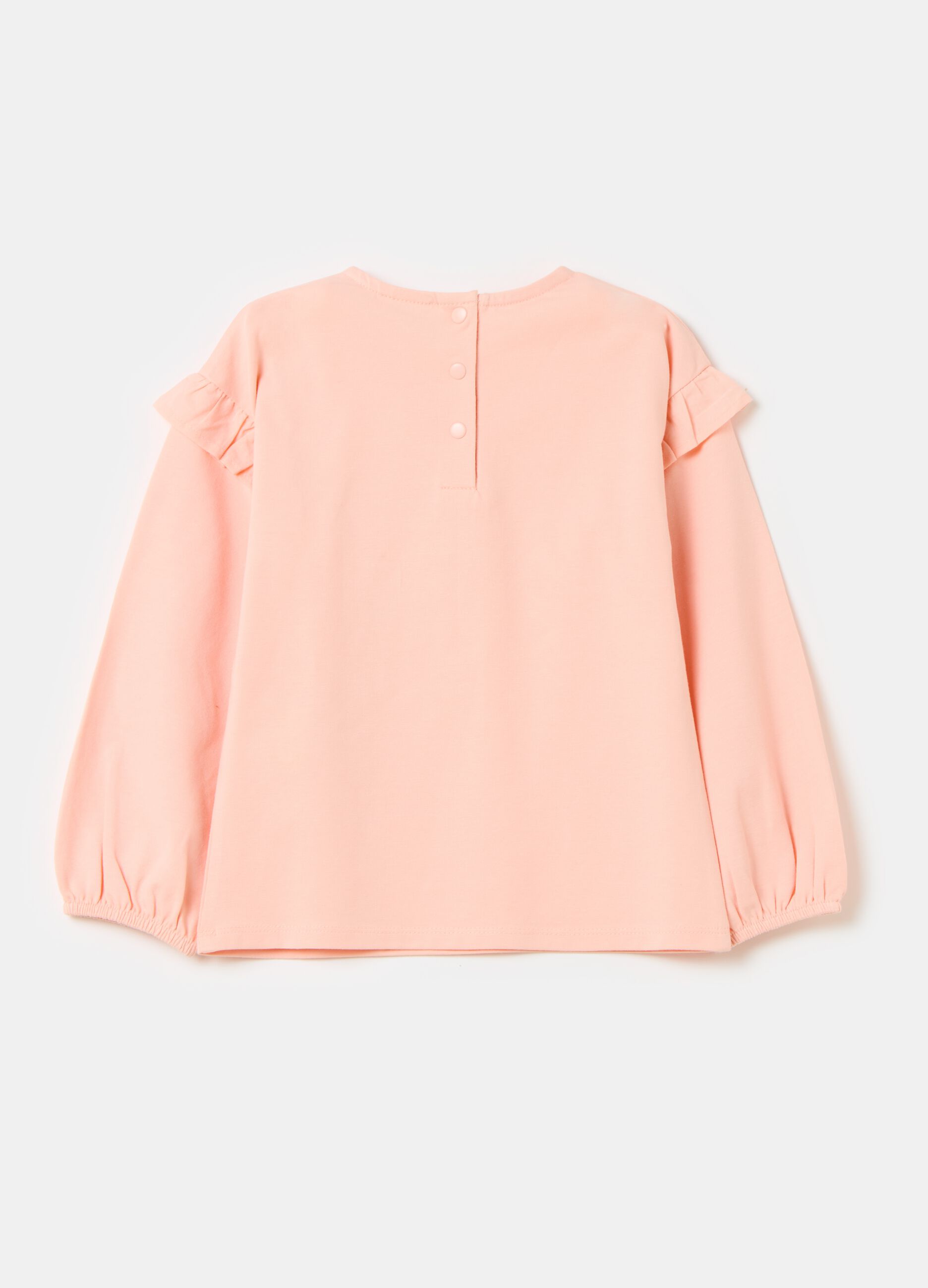 Long-sleeved T-shirt with frills