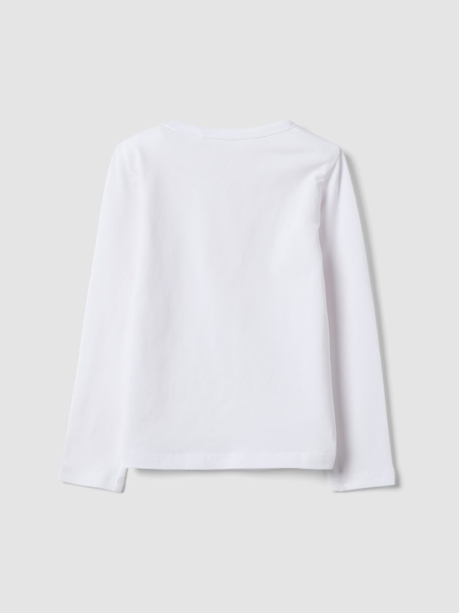 Wei&szlig;es Langarm-T-Shirt aus Stretch-Baumwolle_1