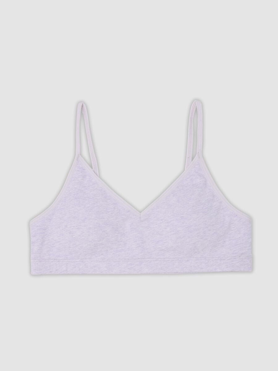 Purple organic cotton bra with thin straps for girls_0