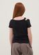 Black stretch cotton slim-fit girls' t-shirt_1