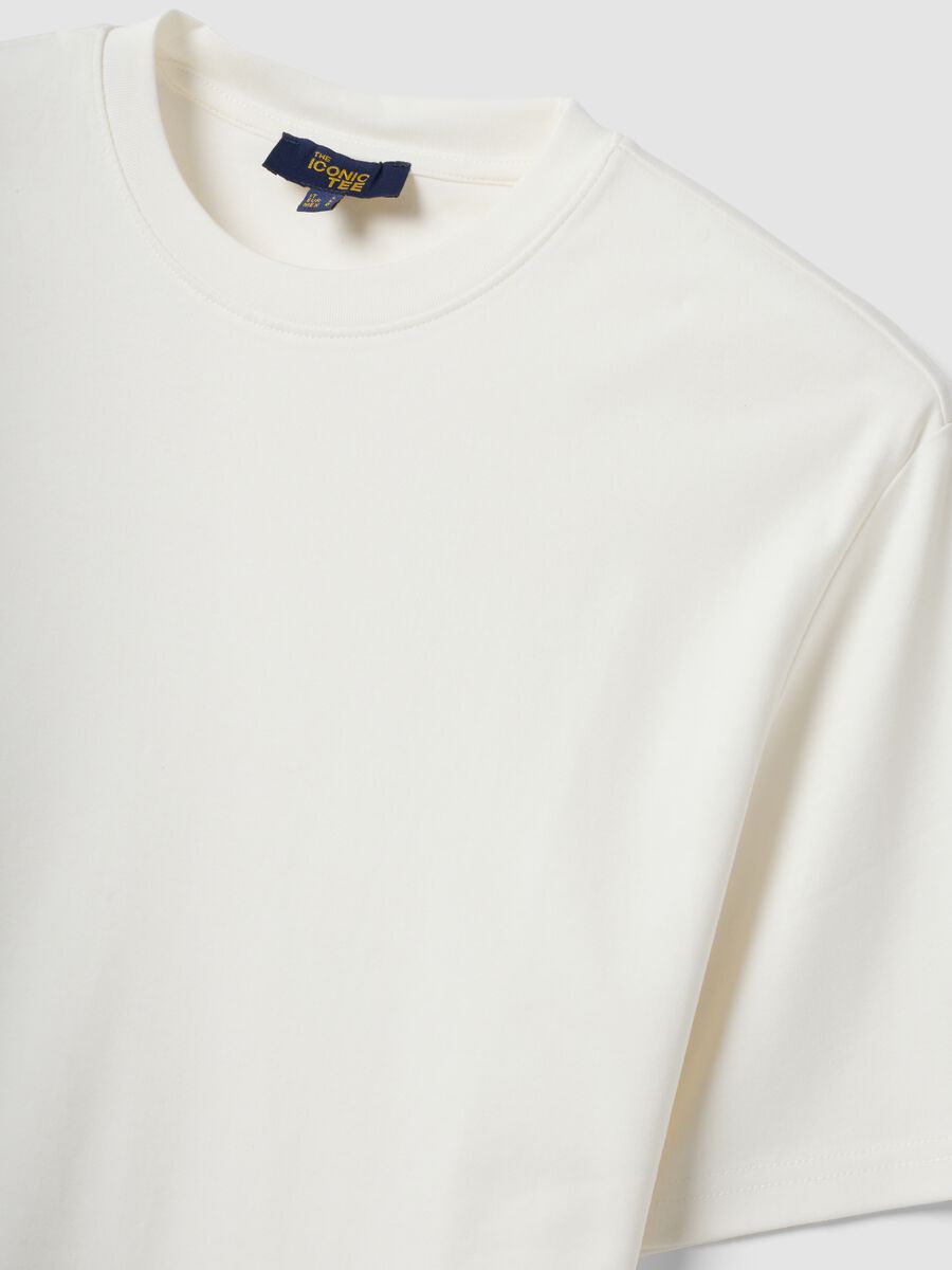 White pure cotton relaxed-fit short-sleeve T-shirt_2