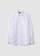 White regular-fit pure cotton shirt with cutaway collar_0