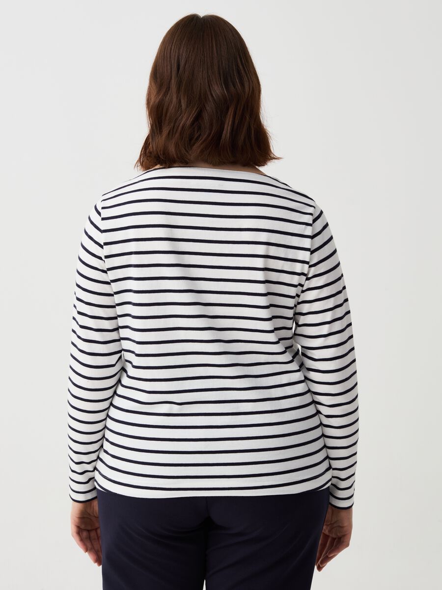 Curvy striped T-shirt with long sleeves_2