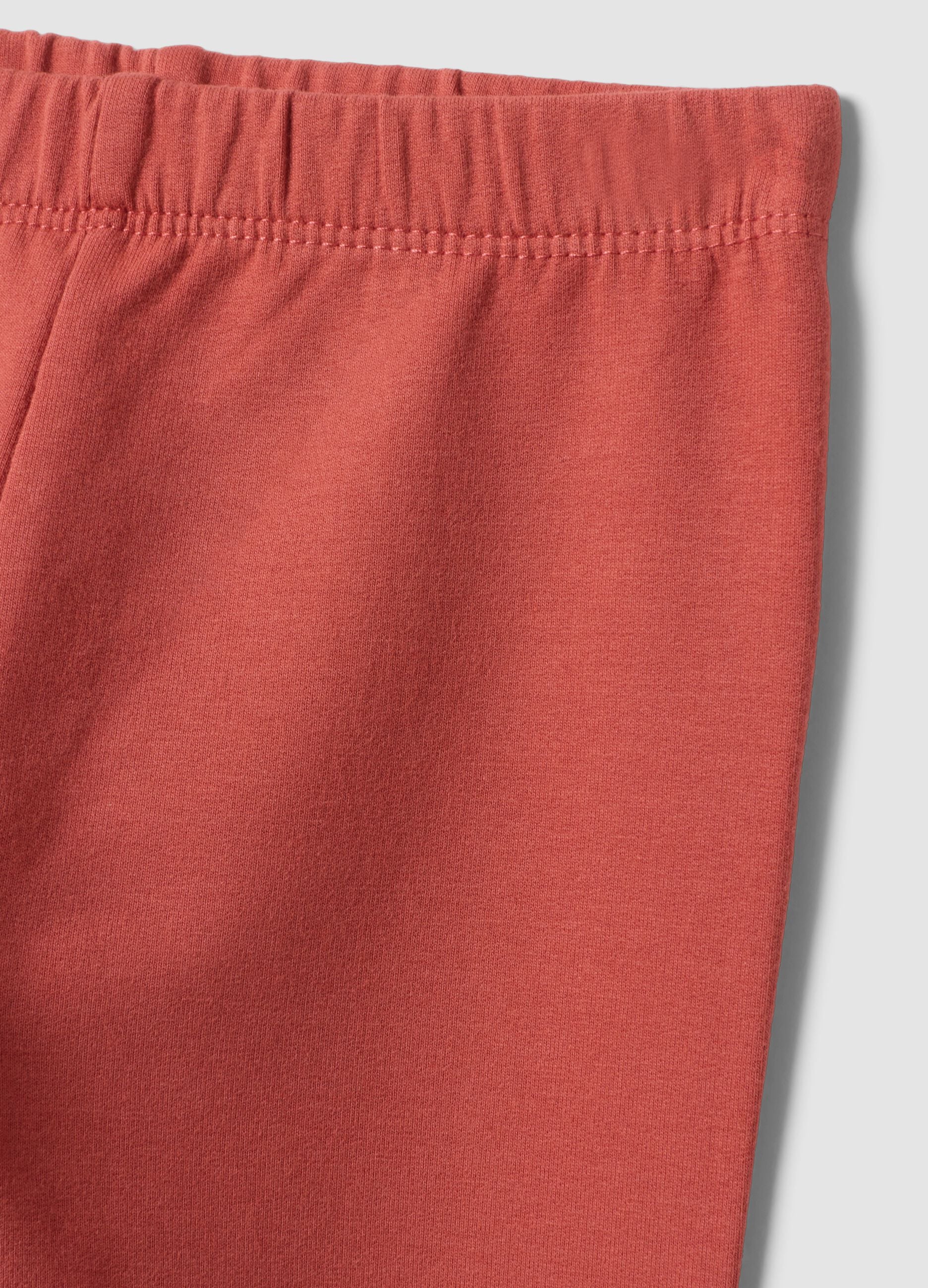 Leggings vermelhas regular fit em algod&atilde;o org&acirc;nico el&aacute;stico
